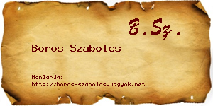 Boros Szabolcs névjegykártya