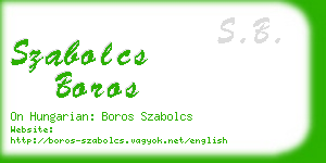 szabolcs boros business card